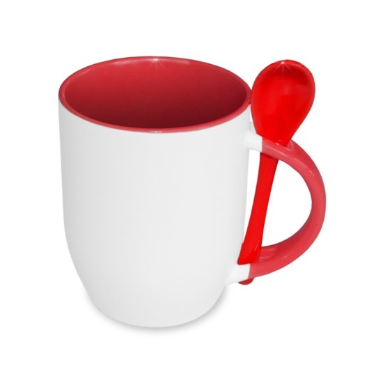 Kubek #6 z łyżeczką z nadrukiem